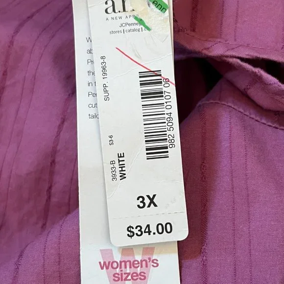 a.n.a. ANA Pale Purple SS Top SZ 3X NWT - Picture 4 of 4